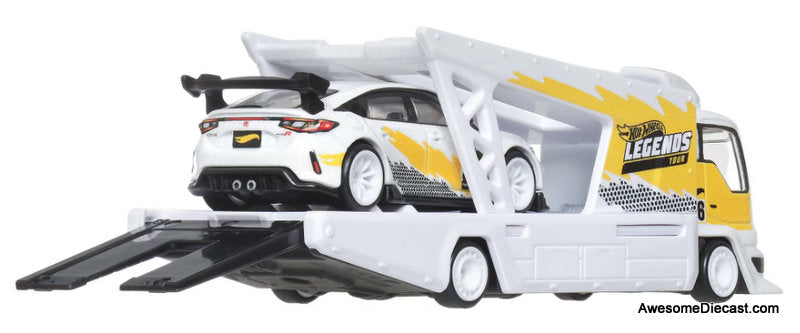 Hot Wheels Legends Team Transport 2024 Honda Civic Type R & Kousoku Hauler 1:64 Diecast Model Vehicles by Hot Wheels