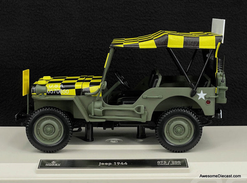 1944 Army Jeep "Follow Me" 1:18 Diecast Model Car by Norev