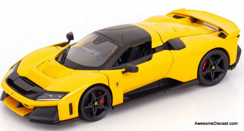 2024 Ferrari F80, Metallic Yellow 1:18 Diecast Model Car by Burago