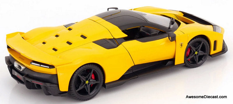 2024 Ferrari F80, Metallic Yellow 1:18 Diecast Model Car by Burago