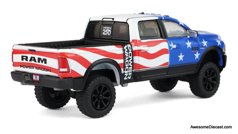 2017 Ram 2500 Power Wagon Pickup Truck, America's 250 Edition Anniversary 1:64 Diecast Model Truck by Greenlight