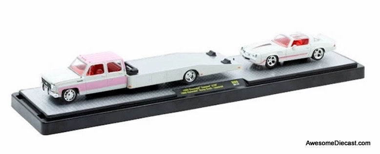 1980 Chevrolet Ramp Truck & 1980 Chevrolet Camaro 1:64 Diecast Model Vehicle by M2 Machineshine