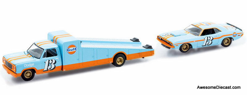 1974 Dodge Truck & 1970 Dodge Challenger T/A Gulf Livery 1:64