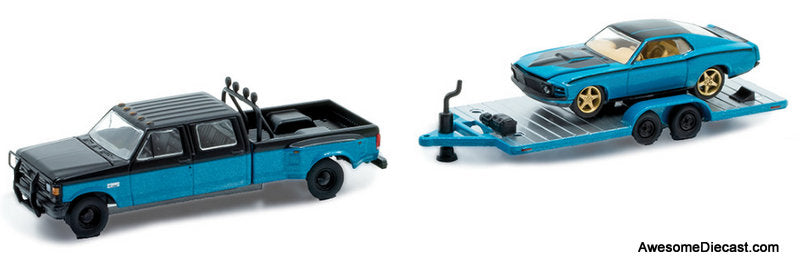 1990 Ford F-350 Dually & 1970 Ford Mustang 1:64 Diecast Model Model Vehicles by M2 Machines