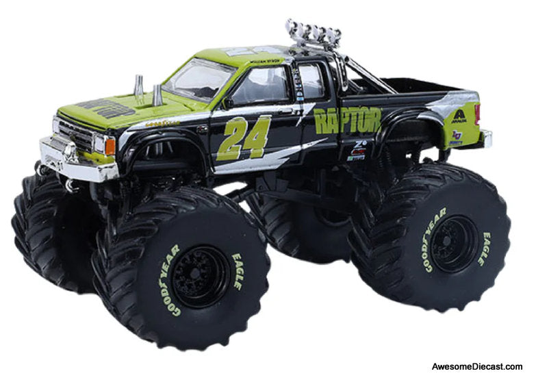 1986 Chevrolet S-10 Extended Cab Monster Truck, William Byron #24 Raptor, Kings of Crunch Hendrick Motorsports Edition 1:64 Diecast Model Truck by Greenlight