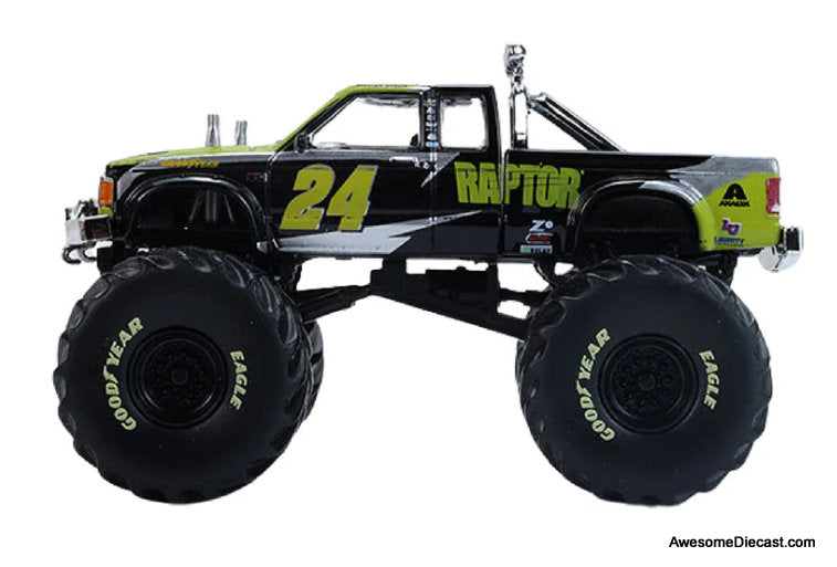 1986 Chevrolet S-10 Extended Cab Monster Truck, William Byron #24 Raptor, Kings of Crunch Hendrick Motorsports Edition 1:64 Diecast Model Truck by Greenlight