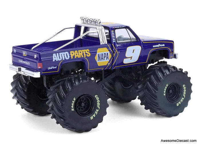 1984 Chevrolet C-20 Monster Truck, Chase Elliott #9 NAPA, Kings of Crunch Hendrick Motorsports Edition 1:64 Diecast Model Truck by Greenlight