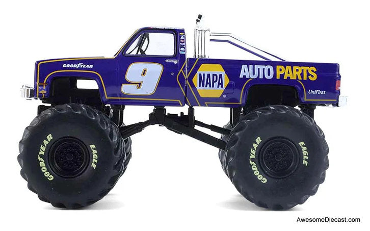 1984 Chevrolet C-20 Monster Truck, Chase Elliott #9 NAPA, Kings of Crunch Hendrick Motorsports Edition 1:64 Diecast Model Truck by Greenlight