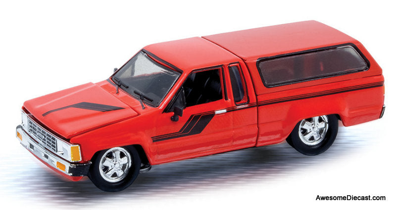 1985 Toyota Pick-Up Truck, Red 1:64 Diecast Model Truck by M2 Machines