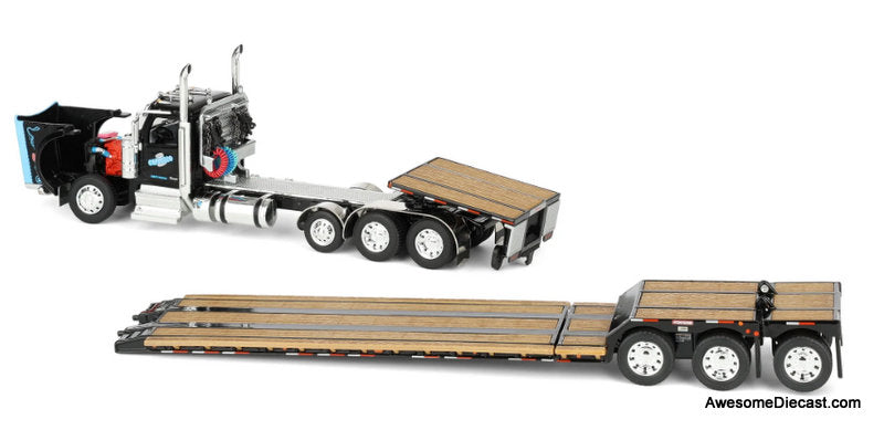 Peterbilt 589 Day Cab w/Fontaine Renegade LXT40 Lowboy Trailer & Fliptail, Cappello Heavy Transport 1:64 Diecast Model Truck DCP by FG