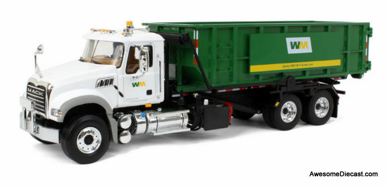 Mack Granite MP Waste Management Garbage Truck w/Roll-off Container 1:34 Diecast Model Truck by First Gear