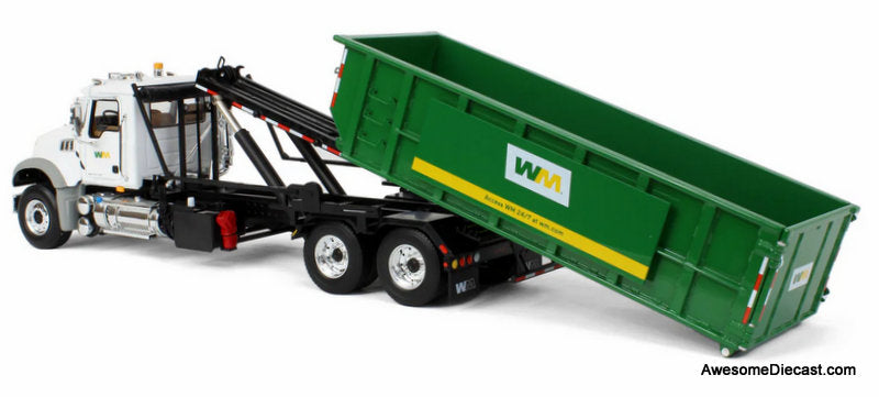 Mack Granite MP Waste Management Garbage Truck w/Roll-off Container 1:34 Diecast Model Truck by First Gear