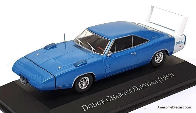 1969 Dodge Charger Daytona, Metallic Blue 1:43 Diecast Model Car by Altaya
