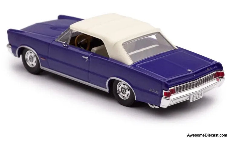 1965 Pontiac Tempest Le Mans GTO Convertible (Roof Up), Metallic Blue 1:43 Diecast Model Car by Altaya