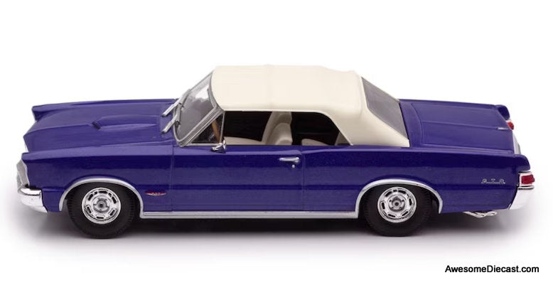 1965 Pontiac Tempest Le Mans GTO Convertible (Roof Up), Metallic Blue 1:43 Diecast Model Car by Altaya