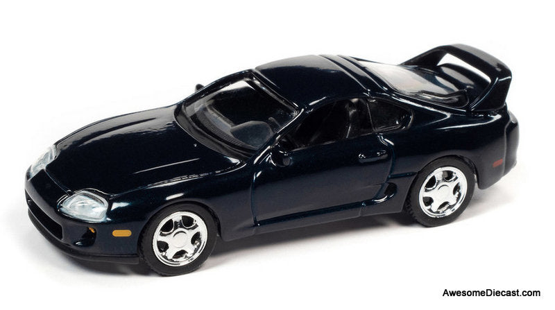 1995 Toyota Supra, Baltic Blue 1:64 Diecast Model Car by Auto World
