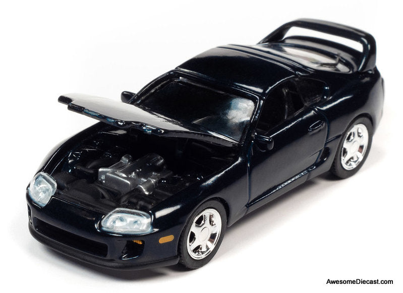 1995 Toyota Supra, Baltic Blue 1:64 Diecast Model Car by Auto World