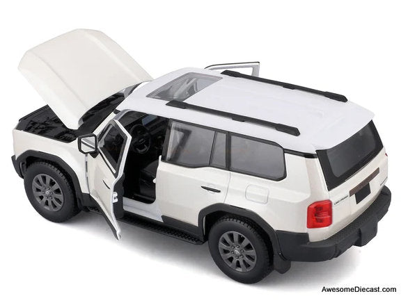 2024 Toyota Land Cruiser, Pearlescent White 1:24 Diecast Model Car by Maisto