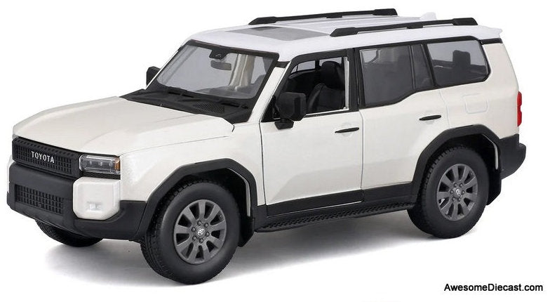 2024 Toyota Land Cruiser, Pearlescent White 1:24 Diecast Model Car by Maisto