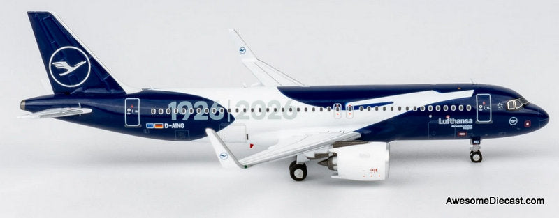Air Bus A320neo Lufthansa (reg #D-AING) 100th Anniversary 1:400 Diecast Model Plane by Gemini Jets