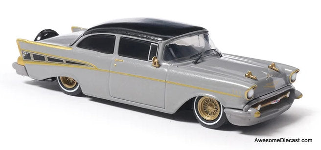 1957 Chevrolet Bel Air Low Rider, Gray 1:64 Diecast Model Car by IXO