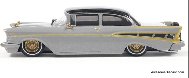 1957 Chevrolet Bel Air Low Rider, Gray 1:64 Diecast Model Car by IXO