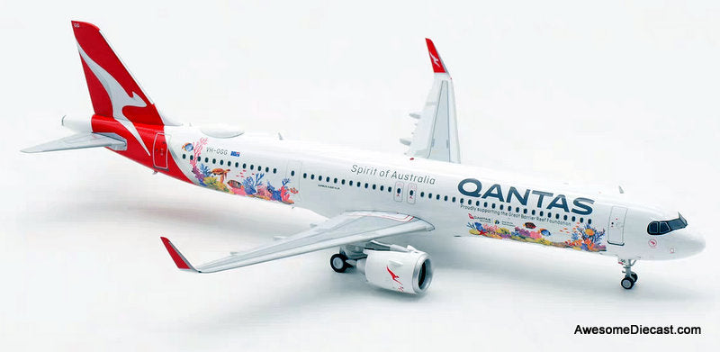 Airbus A321 XLR Qantas (Reg #VH-OGG) "Great Barrier Reef" 1:200 Diecast Model Plane by Inflight 200