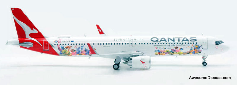 Airbus A321 XLR Qantas (Reg #VH-OGG) "Great Barrier Reef" 1:200 Diecast Model Plane by Inflight 200
