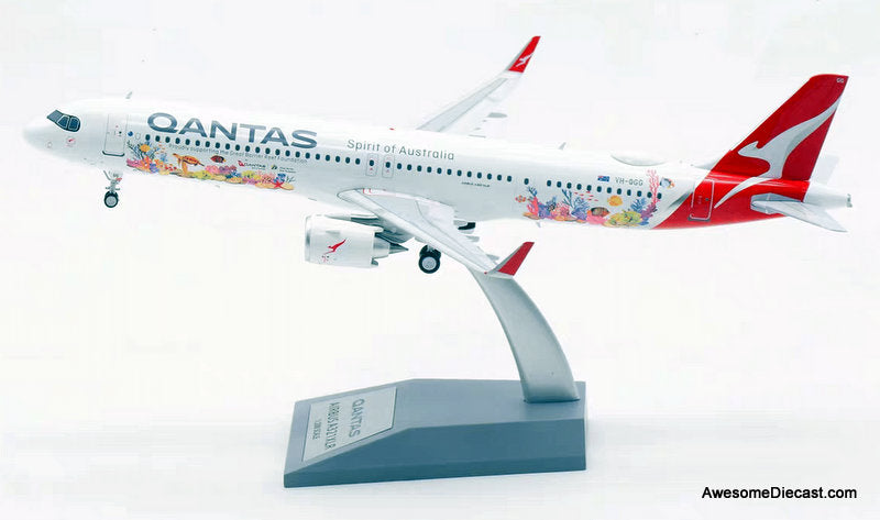 Airbus A321 XLR Qantas (Reg #VH-OGG) "Great Barrier Reef" 1:200 Diecast Model Plane by Inflight 200