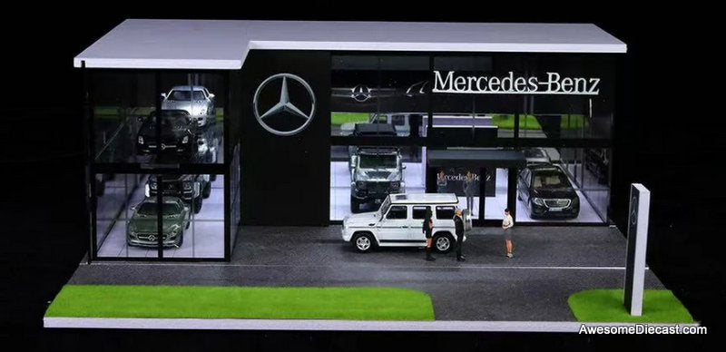 Mercedes-Benz Dealership Diorama w/Lighting 1:64 Diorama by MoreArt