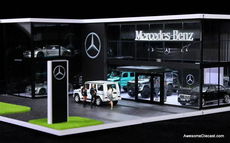 Mercedes-Benz Dealership Diorama w/Lighting 1:64 Diorama by MoreArt
