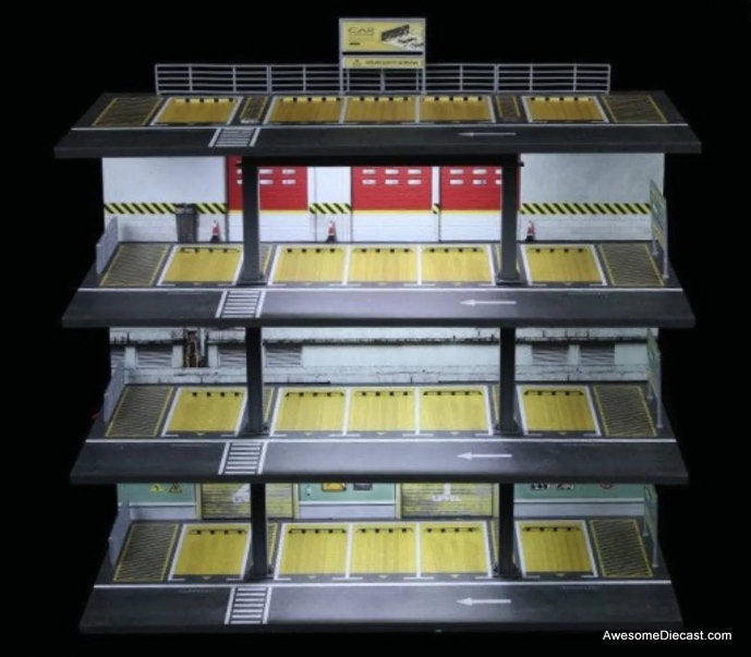 US Style 4 Storey Parking Garage w/Light 1:64 Diorama by MoreArt