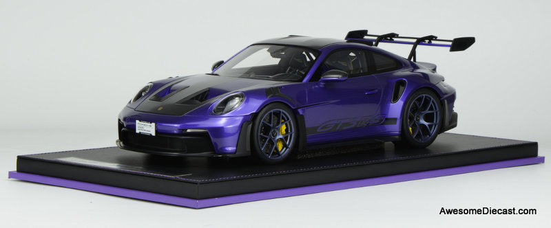 Porsche 911 (992) GT3 RS, Purple w/Blue Wheels 1:12 Resin Cast Model by Ivy Merit