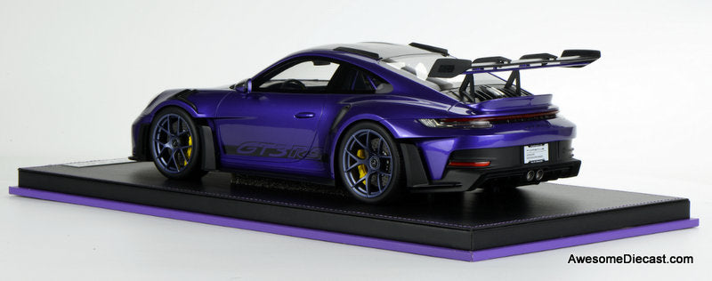 Porsche 911 (992) GT3 RS, Purple w/Blue Wheels 1:12 Resin Cast Model by Ivy Merit