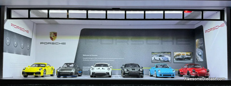 Porsche Parking w/Lighting 1:64 Diorama by M-Cool