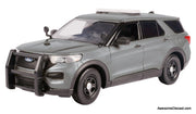 2022 Ford Police Interceptor Utility Unmarked Silver Metallic "Builder's Kit" "Law Enforcement and Public Service" 1:24 Diecast Model Car by Motor Max