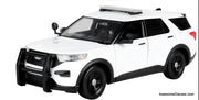 2022 Ford Police Interceptor Utility Unmarked White "Builder's Kit" "Law Enforcement and Public Service" 1:24 Diecast Model Car by Motor Max
