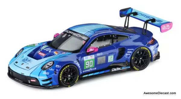 Porsche 911 GT3 R Le Man 24H 2025 #90 Chip Hart Racing 1:64 Diecast Model Car by Trends Hobby