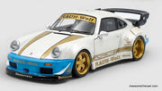 Porsche 930 RWB, Matte White 1:64 Diecast Model Car by PGM
