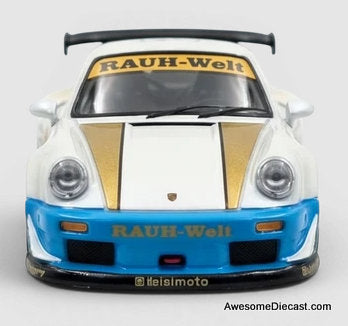 Porsche 930 RWB, Matte White 1:64 Diecast Model Car by PGM