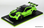 Porsche 911 (992) GT3 RS, Acid Green w/Black Wheels 1:12 Resin Cast Model by Ivy Merit