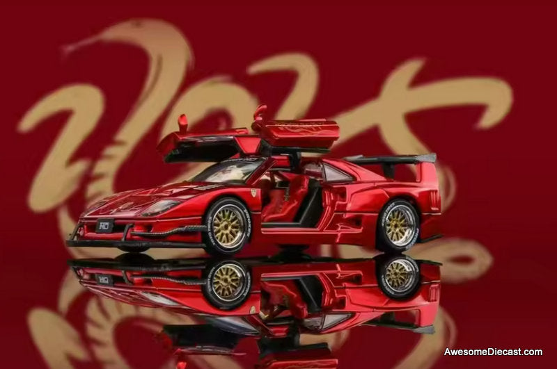 Ferrari F40 Gullwing, Red "Year Of the Horse" 1:64 Diecast Model Car by Demon King