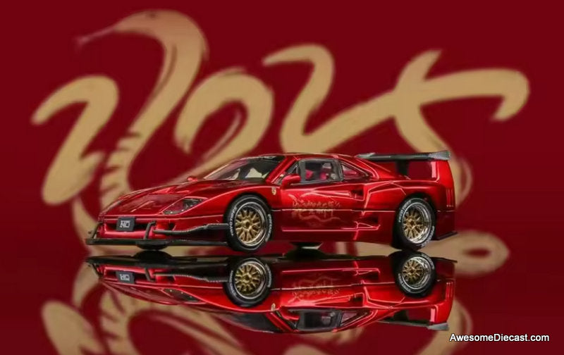 Ferrari F40 Gullwing, Red "Year Of the Horse" 1:64 Diecast Model Car by Demon King