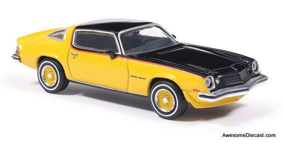 1976 Chevrolet Camaro Rally Sport, Yellow/Black 1:64 Diecast Model Car by IXO