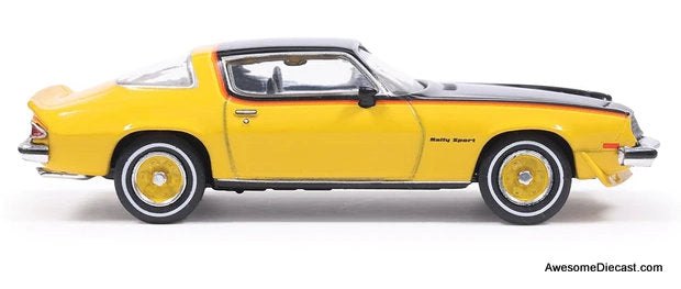 1976 Chevrolet Camaro Rally Sport, Yellow/Black 1:64 Diecast Model Car by IXO