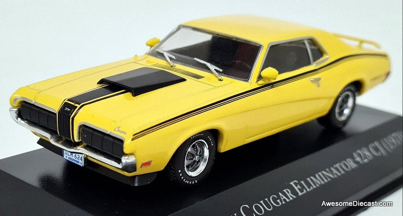 1970 Mercury Cougar Eliminator 428 CJ, Yellow 1:43 Diecast Model Car by DeAgostini