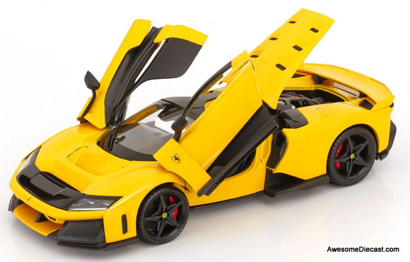 2024 Ferrari F80, Yellow 1:18 Diecast Model Car by Maisto