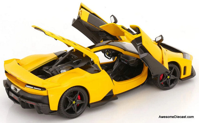 2024 Ferrari F80, Yellow 1:18 Diecast Model Car by Maisto