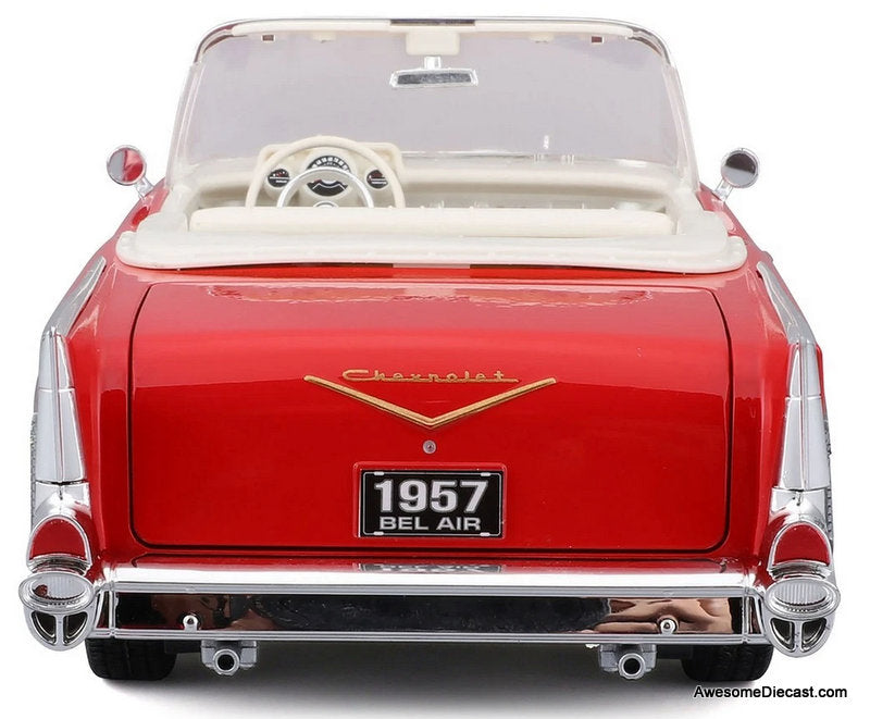 1957 Chevrolet Bel Air Convertible, Red 1:18 Diecast model Car by Maisto