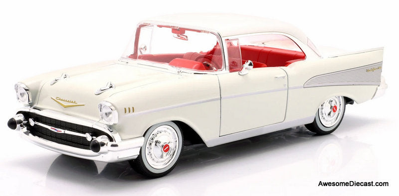 1957 Chevrolet Bel Air, White 1:18 Diecast Model Car by Maisto